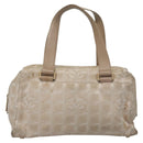 CHANEL New Travel line Hand Bag Nylon Beige CC Auth ti2693-2
