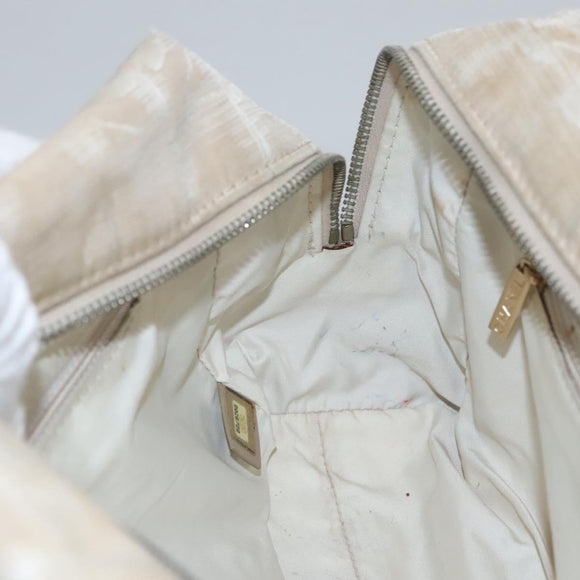 CHANEL New Travel line Hand Bag Nylon Beige CC Auth ti2693