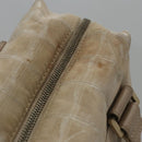 CHANEL New Travel line Hand Bag Nylon Beige CC Auth ti2693-7