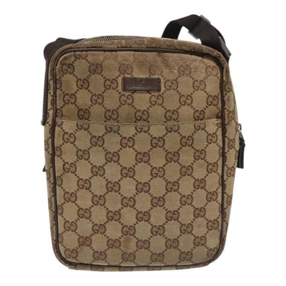 GUCCI GG Canvas Shoulder Bag Beige 122759 Auth ti2694