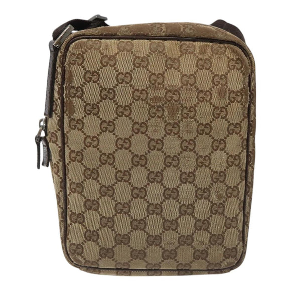 GUCCI GG Canvas Shoulder Bag Beige 122759 Auth ti2694