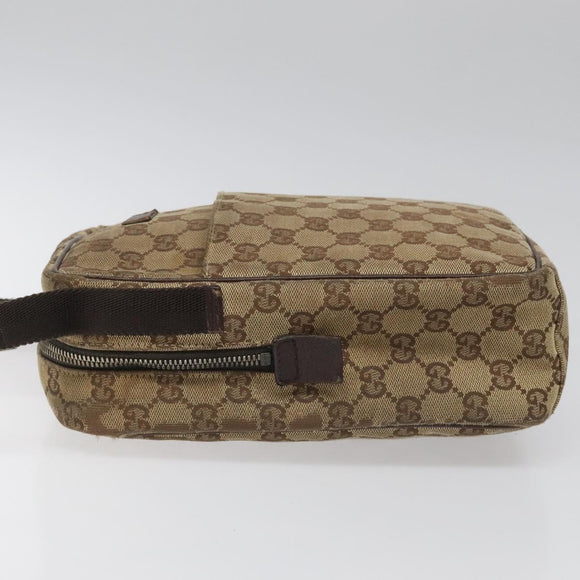 GUCCI GG Canvas Shoulder Bag Beige 122759 Auth ti2694