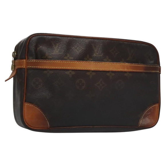 LOUIS VUITTON Monogram Compiegne 28 Clutch Bag M51845 LV Auth ti2707