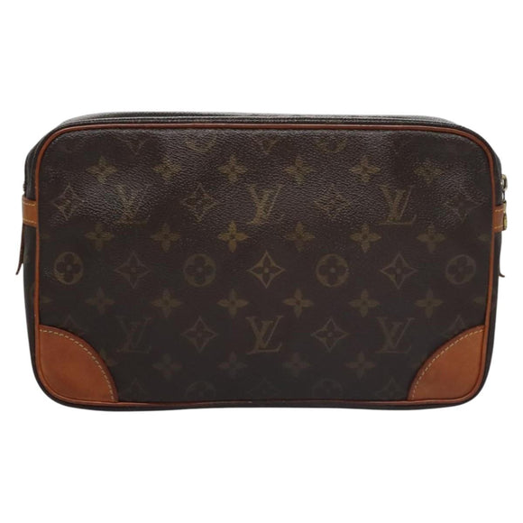 LOUIS VUITTON Monogram Compiegne 28 Clutch Bag M51845 LV Auth ti2707