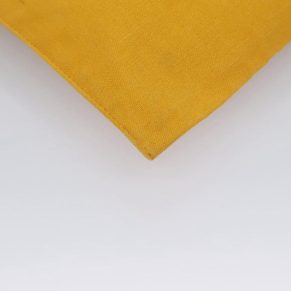 HERMES Clutch Bag Canvas Yellow Auth ti2709