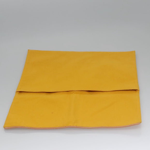 HERMES Clutch Bag Canvas Yellow Auth ti2709