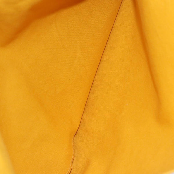 HERMES Clutch Bag Canvas Yellow Auth ti2709