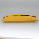 HERMES Clutch Bag Canvas Yellow Auth ti2709-6