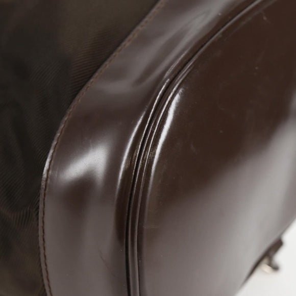 GUCCI Bamboo Body Bag Nylon Leather Brown Auth ti2718