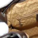 GUCCI Bamboo Body Bag Nylon Leather Brown Auth ti2718-20