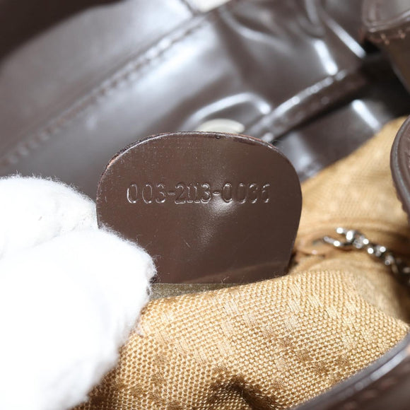 GUCCI Bamboo Body Bag Nylon Leather Brown Auth ti2718