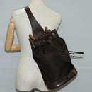 GUCCI Bamboo Body Bag Nylon Leather Brown Auth ti2718-23