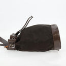 GUCCI Bamboo Body Bag Nylon Leather Brown Auth ti2718-4