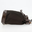GUCCI Bamboo Body Bag Nylon Leather Brown Auth ti2718-5