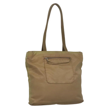 PRADA Tote Bag Nylon Beige Auth ti2720