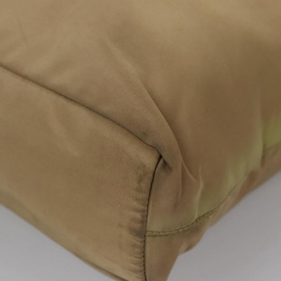 PRADA Tote Bag Nylon Beige Auth ti2720