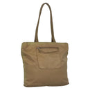 PRADA Tote Bag Nylon Beige Auth ti2720-1