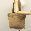 PRADA Tote Bag Nylon Beige Auth ti2720-25