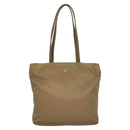 PRADA Tote Bag Nylon Beige Auth ti2720-2