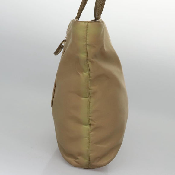 PRADA Tote Bag Nylon Beige Auth ti2720