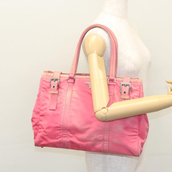 PRADA Tote Bag Nylon Pink Auth ti2721
