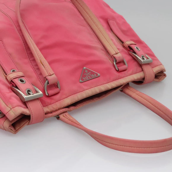 PRADA Tote Bag Nylon Pink Auth ti2721