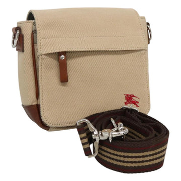 BURBERRY Nova Check Blue Label Shoulder Bag Canvas Beige Brown Auth ti2723