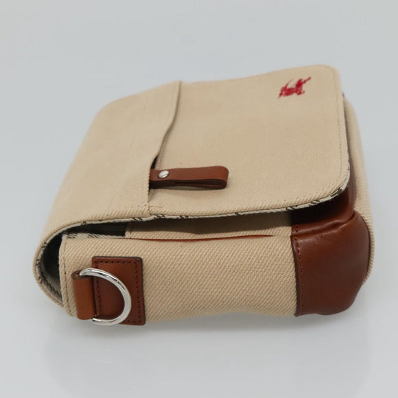 BURBERRY Nova Check Blue Label Shoulder Bag Canvas Beige Brown Auth ti2723