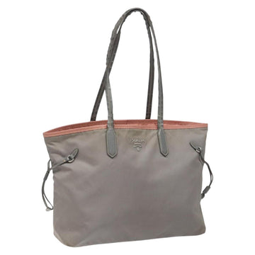 PRADA Tote Bag Nylon Gray Auth ti2725