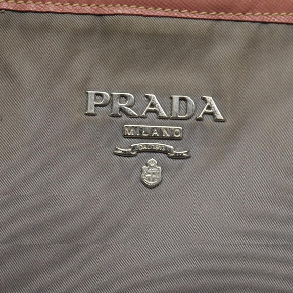 PRADA Tote Bag Nylon Gray Auth ti2725