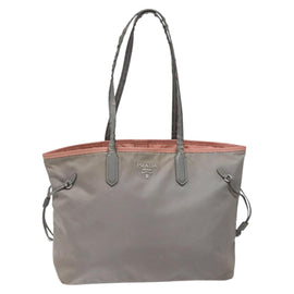 PRADA Tote Bag Nylon Gray Auth ti2725 - 0