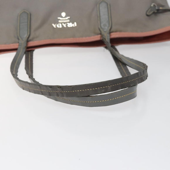 PRADA Tote Bag Nylon Gray Auth ti2725