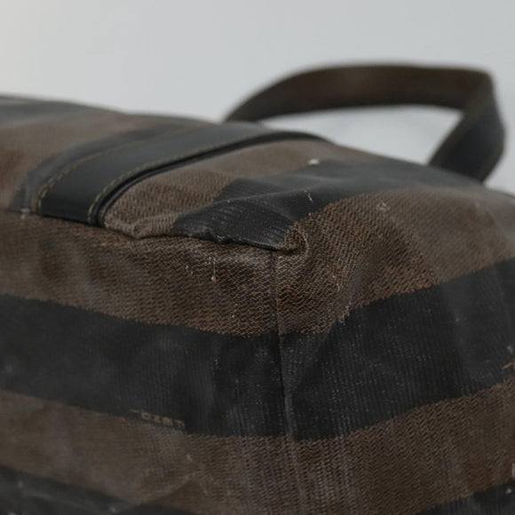 FENDI Pecan Canvas Hand Bag Coated Canvas Brown Auth ti2732