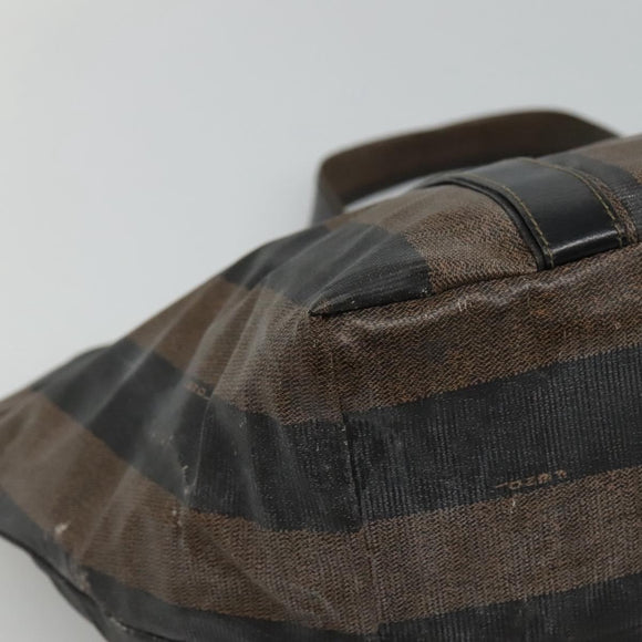 FENDI Pecan Canvas Hand Bag Coated Canvas Brown Auth ti2732