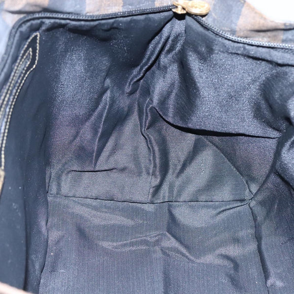 FENDI Pecan Canvas Hand Bag Coated Canvas Brown Auth ti2732