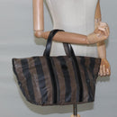 FENDI Pecan Canvas Hand Bag Coated Canvas Brown Auth ti2732-21