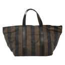 FENDI Pecan Canvas Hand Bag Coated Canvas Brown Auth ti2732-2