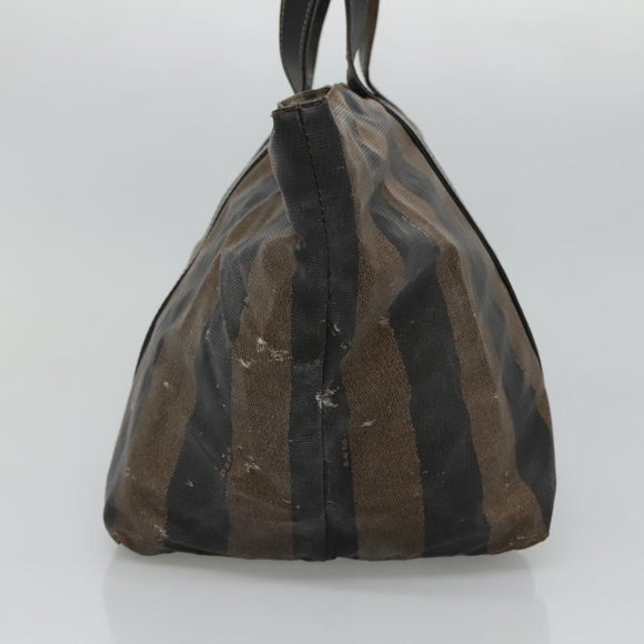 FENDI Pecan Canvas Hand Bag Coated Canvas Brown Auth ti2732