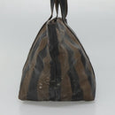 FENDI Pecan Canvas Hand Bag Coated Canvas Brown Auth ti2732-4