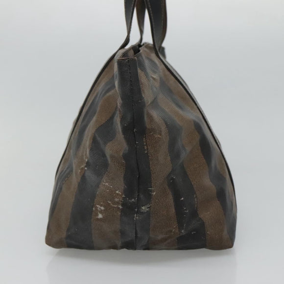 FENDI Pecan Canvas Hand Bag Coated Canvas Brown Auth ti2732