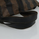 FENDI Pecan Canvas Hand Bag Coated Canvas Brown Auth ti2732-7