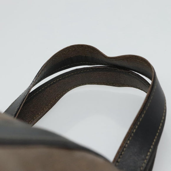 FENDI Pecan Canvas Hand Bag Coated Canvas Brown Auth ti2732