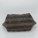 FENDI Pecan Canvas Hand Bag Coated Canvas Brown Auth ti2732-5