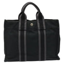 HERMES Fourre Tout PM Hand Bag Canvas Black Auth ti2733-2