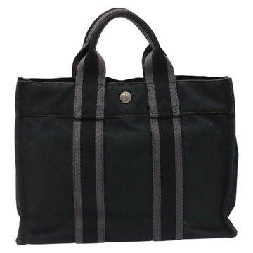 HERMES Fourre Tout PM Hand Bag Canvas Black Auth ti2733 - 0