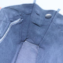 HERMES Fourre Tout PM Hand Bag Canvas Navy Brown Auth ti2734-17