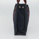 HERMES Fourre Tout PM Hand Bag Canvas Navy Brown Auth ti2734-3