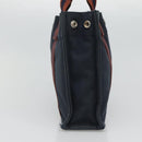 HERMES Fourre Tout PM Hand Bag Canvas Navy Brown Auth ti2734-4