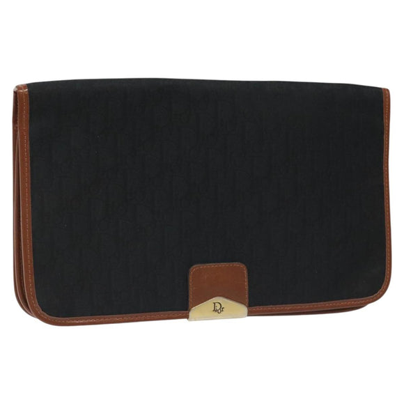 Christian Dior Trotter Canvas Shoulder Bag Black Auth ti2735