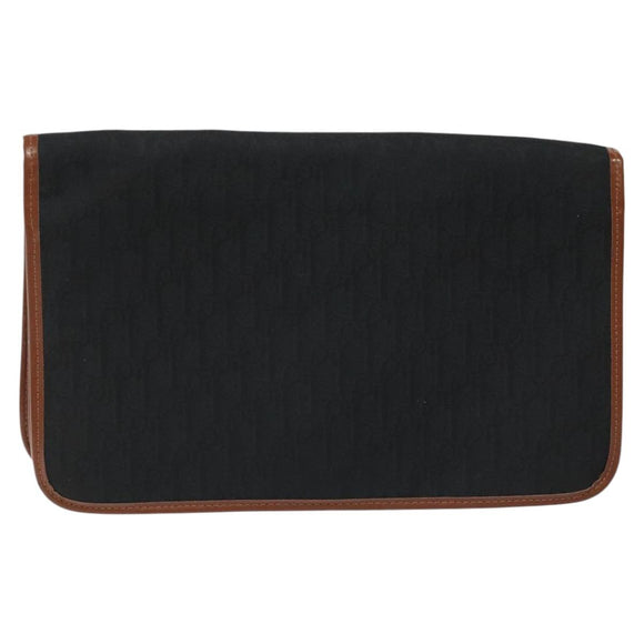 Christian Dior Trotter Canvas Shoulder Bag Black Auth ti2735